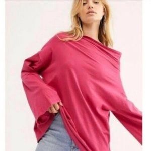 FREE PEOPLE We The Free Supernova Top Pink Medium Long Sleeve Bell